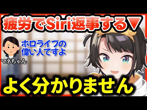 ホロの偉い人への認識に、疲労が溜まり過ぎてSiri返事する大空スバル【ホロライブ切り抜き/大空スバル】