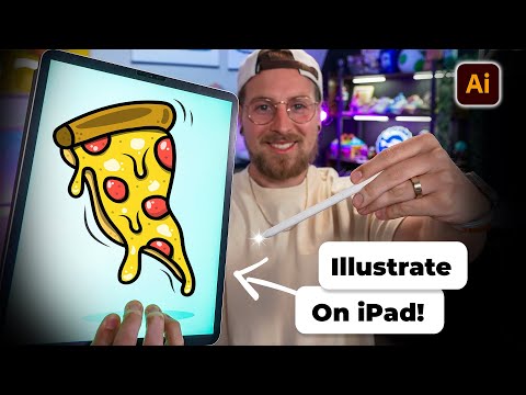 How to Draw Cheesy Pizza in Adobe Illustrator on iPad - Full Tutorial  🍕(Procreate Sketch) 4K