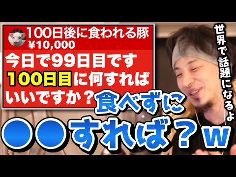 【ひろゆき】犯罪かもしれないけど...これすれば世界中で話題になります。100日後に食われる豚にひろゆきが超ゲスな提案。ついでにビーガンもdisりまくる【ブタ/ヴィーガン/切り抜き/論破】