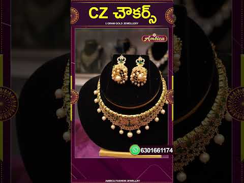 CZ Chowkers  | 1Gram Gold Jewellery | Ambica Fashion Jewellery #shorts