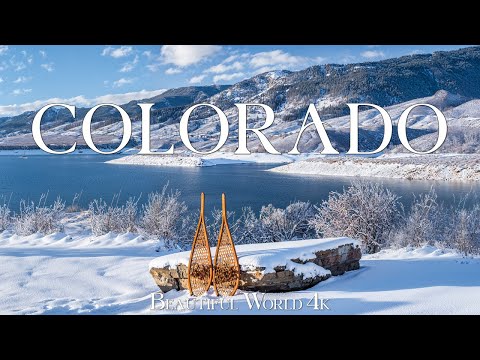 Colorado 4K - Winter Wonderland with Snowy Peaks and Frosty Forests - Relaxing Music