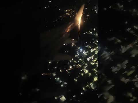 Outside view of Delhi in the night from flight