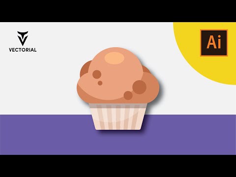 How to draw muffin cake in Adobe Illustrator