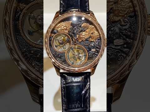 Sea-Gull Double Tourbillon Watch. Jiu Loong Tu. 18K Gold Case. Ref. 618.98.8839  海鸥双陀飞轮18K金表  九龙图