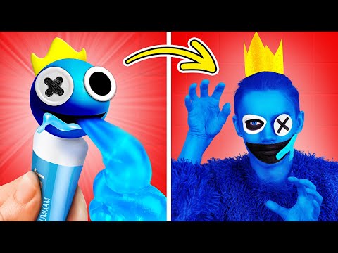 Became a RAINBOW FRIEND from ROBLOX! BEAUTY Makeup Hacks for an Extreme MAKEOVER by La La Life Emoji