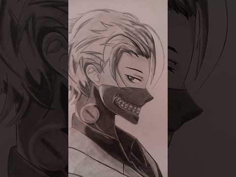 How would it look in just Black &white?||Ken kanaki |A3| #pencilart #drawing #tokyoghoul