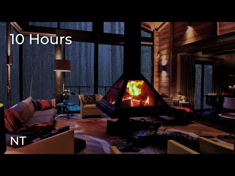 Sleep Soundly with this Cozy Cabin, Rainfall & Crackling Fire Sounds Video - White Noise For Sleep