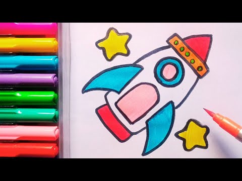 Drawing and Painting Rocket for Kids & Toddlers | Simple Drawing, Coloring #drawing