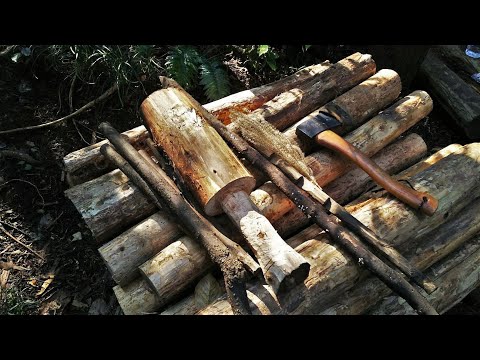 森の中にひとりで建てる家 Episode 1【柱と桁の構築】Build a cabin in the forest【Post and Beam construction】