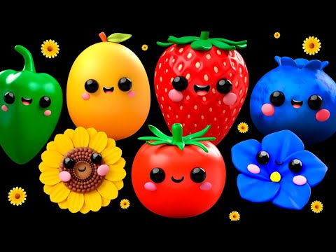 Baby Fruit Dancing with the Flowers🌻🌻🌻SENSORY VIDEO💐🌹🌷🦋🌼