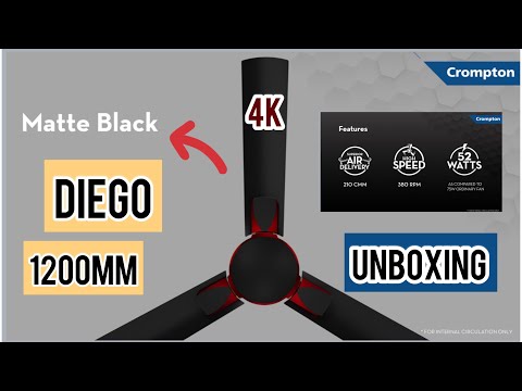 ✨ Crompton HIGHSPEED DIEGO 1200 mm (48 inch) Ceiling Fan ⚡️Matt Black 💫 UNBOXING 💥