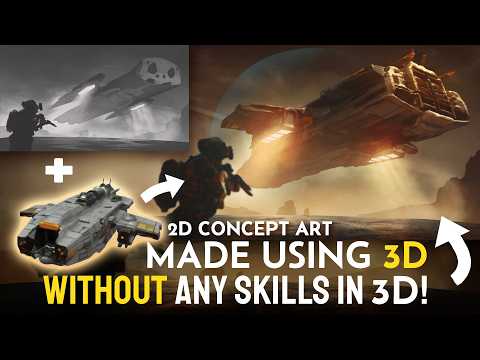 Sci-Fi Concept Art in Photoshop Using RODIN GEN-1 Image to 3D Model Coversion | GenAI | Tutorial