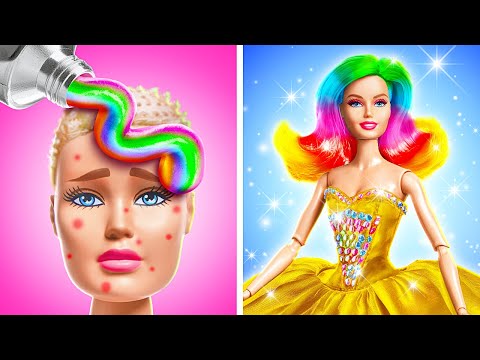 From UGLY NERD to POPULAR BARBIE! Extreme MAKEOVER for Doll!