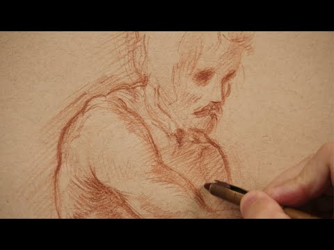 Red chalk figure drawing techniques of the masters (Andrea del Sarto)