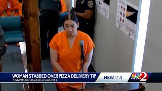 Woman, 22, accused of stabbing victim over bad tip after pizza delivery in Kissimmee