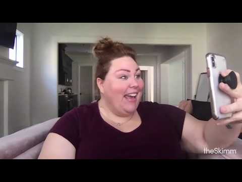 Chrissy Metz texts with theSkimm