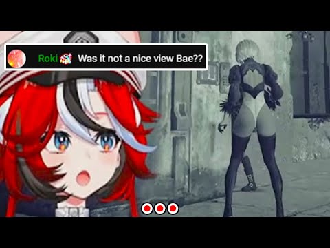 I Love Bae's Eye Tracking When 2B's Outfit Gets Destroyed【Hololive EN】