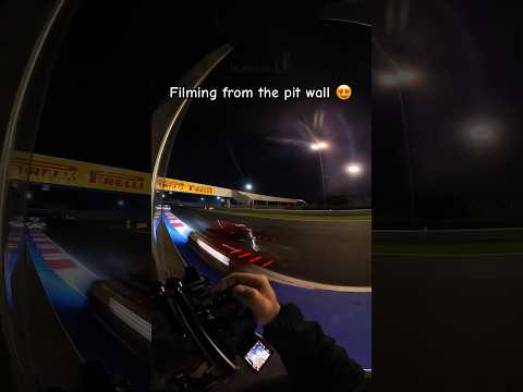 Filming from the pit wall is such a rush