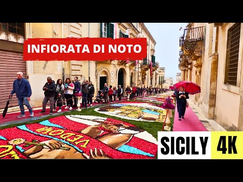 SICILY, ITALY 🇮🇹 [4K] Noto Flower Festival — Infiorata di Noto