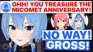 Suisei Being Tsun About MiComet Anniversary (Hoshimachi Suisei & Sakura Miko / Hololive) [Eng Subs]