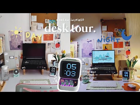 🌱 desk tour + divoom ditoo speaker unboxing | korean-inspired desk setup