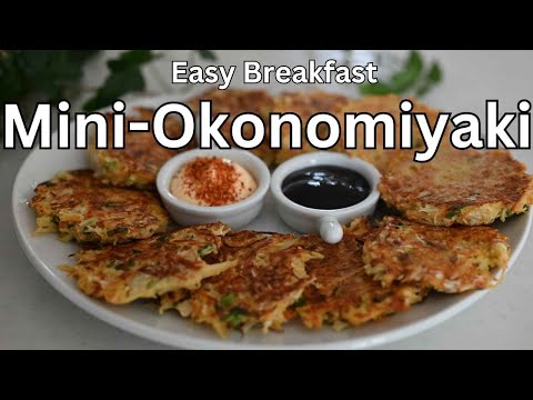 Cabbage and Potato taste better than meat!  Mini Okonomiyaki Recipe in 10 minutes!  Easy Breakfast