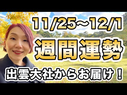 【週間運勢】2024年11月25日〜12月1日 / 人生を思い通りにデザインしよう🌈 出雲大社の境内からお届けします⛩【西洋占星術 | トートタロット | マヤ暦】