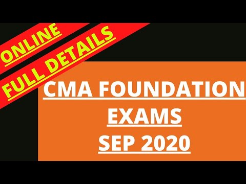 CMA Foundation Exam Full Details Sep 2020 | CMA Foundation | CMA | CMA Junction