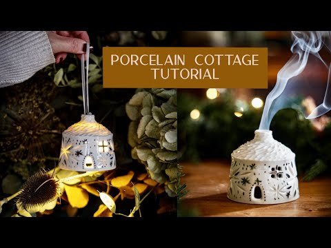 Porcelain Cottage Tutorial - Throwing and carving porcelain Christmas decroration houses