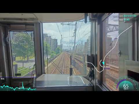 【速度計/4K30fps】JR京都線/新快速/前面展望【高槻→尼崎】