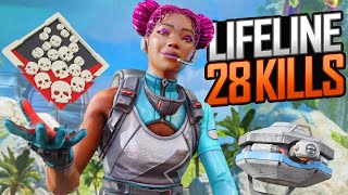 INSANE Lifeline 28 KILLS and 7,372 Damage Apex Legends Gameplay