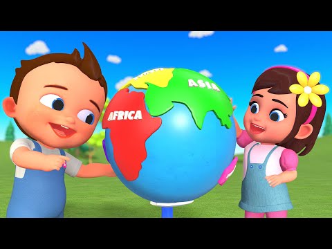 Learn Continents & Oceans with Baby Globe Puzzle! Fun Colors for Kids! Geography Fun for ELS Edu