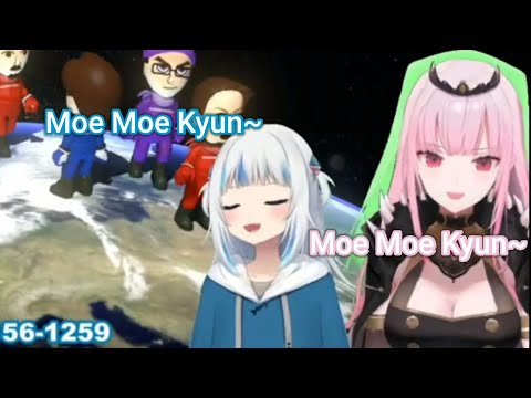 Gura and Calli does Moe Moe Kyun