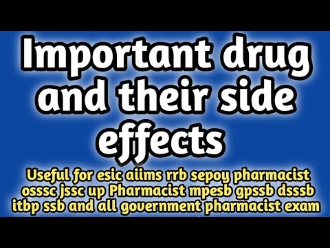 Important drug and their side effects#rrbpharmacistexam2024#ossscpharmacistexam2024#jssc#dsssb