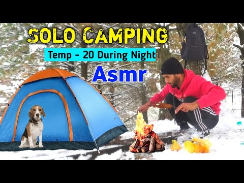 Camping in Heavy Snowstorm| Solo Camping | Asmr camping #solocamping