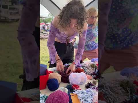 Growing The Mossy Carpet one PomPom at a time! at Glastonbury 2024