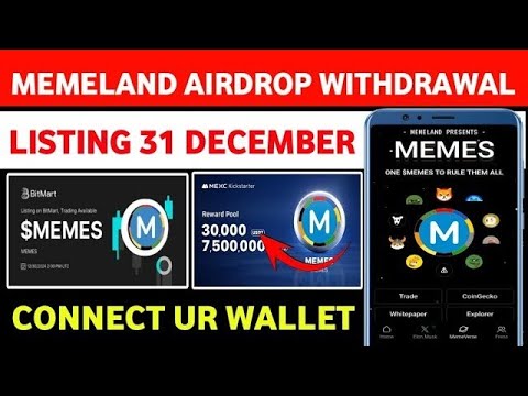 Memeland New Update 🤑| Memeland $MEMES Token Withdrawal On Hotcoin & bitmart Exchange deposit