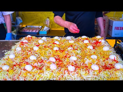 japanese street food - OKONOMIYAKI お好み焼き