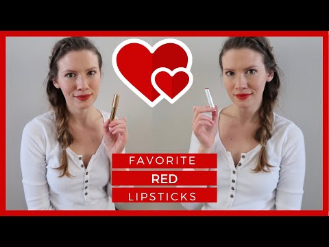 Favorite RED Lipsticks / Organic, Nontoxic, Clean Beauty Lip Swatches