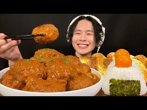 ASMR Tomato stewed hamburger‼️【eating sound/mukbang】