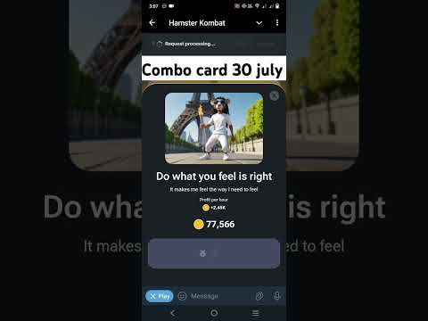 hamster kombat Daily combo card 30 july | Combo card 30 july in hamster #hamsterkombat #combocard