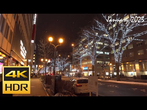 [4K HDR] 2023 札幌駅前通りイルミネーションを散策 / Strolling in Sapporo Station Street Illumination (Hokkaido, Japan)