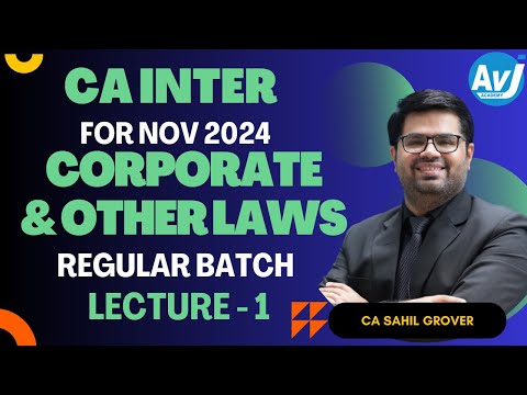 CA Inter Law Lecture 1 ( Regular Batch)