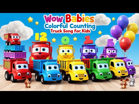 Big Trucks Small Trucks| A Colorful Counting Song| Wow Babies|#kidssongs