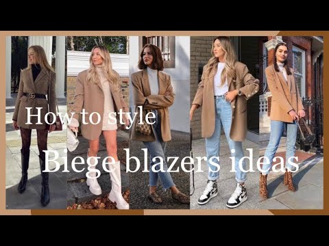 Outfits beige blazer ideas |2024| how to style biege blazer ideas  /lookbook blazer 2023 ideas