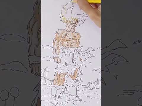 legendary goku ssj drawing #drawing #drawinggokussj #dragonballz #speeddrawinganime