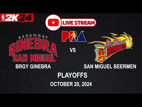 LIVE NOW! BRGY GINEBRA vs SAN MIGUEL BEERMEN | PBA PLAYOFFS | October 20, 2024 | NBA2K24 CPU vs CPU