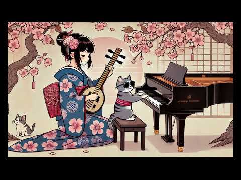 Shamisen and Piano BGM: Classical Study Music Duet #shamisen #piano #classical