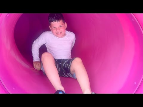 BEST PLAYGROUND PARK EVER at BEACH! Caleb Plays at Fun Outdoor Playground Splash Pad for Kids!