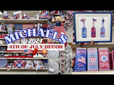 🇺🇸4TH OF JULY DECOR 2024 AT MICHAELS! NEW PATRIOTIC DECOR 2024 #4thofjuly #fourthofjuly #summer